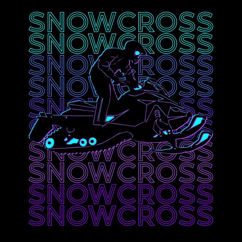 Snowcross Snowmobile Snowmobiling Retro
