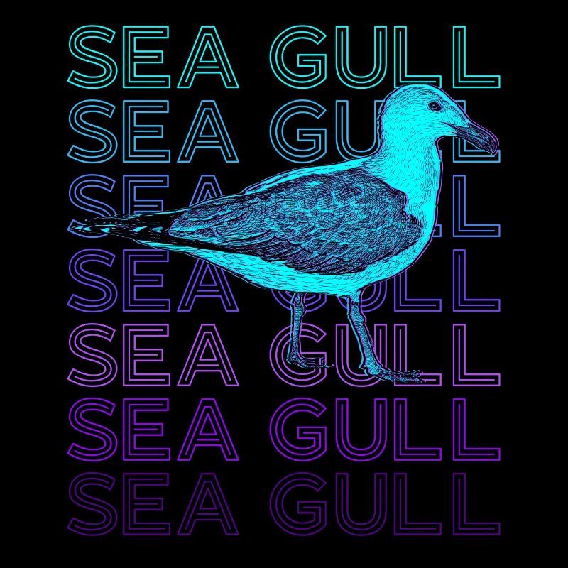 Seagull Seagull Seabird Retro