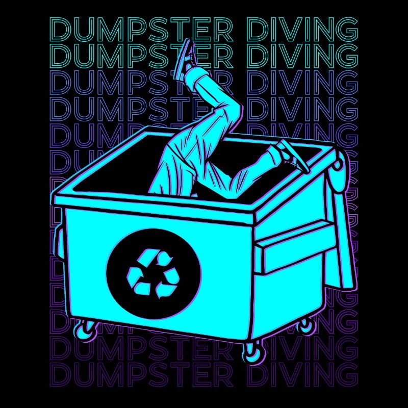 Dumpster Diving Garbage Diver Trash Picker Retro