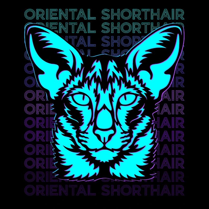 Orientalisch Kurzhaar Katze Retro