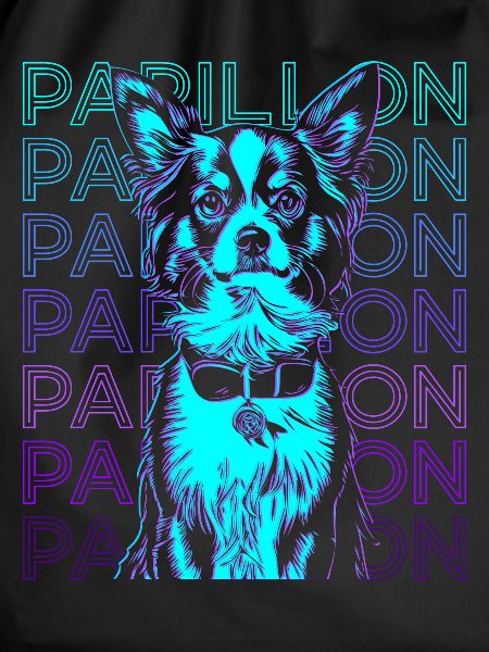 Papillon Dog Retro