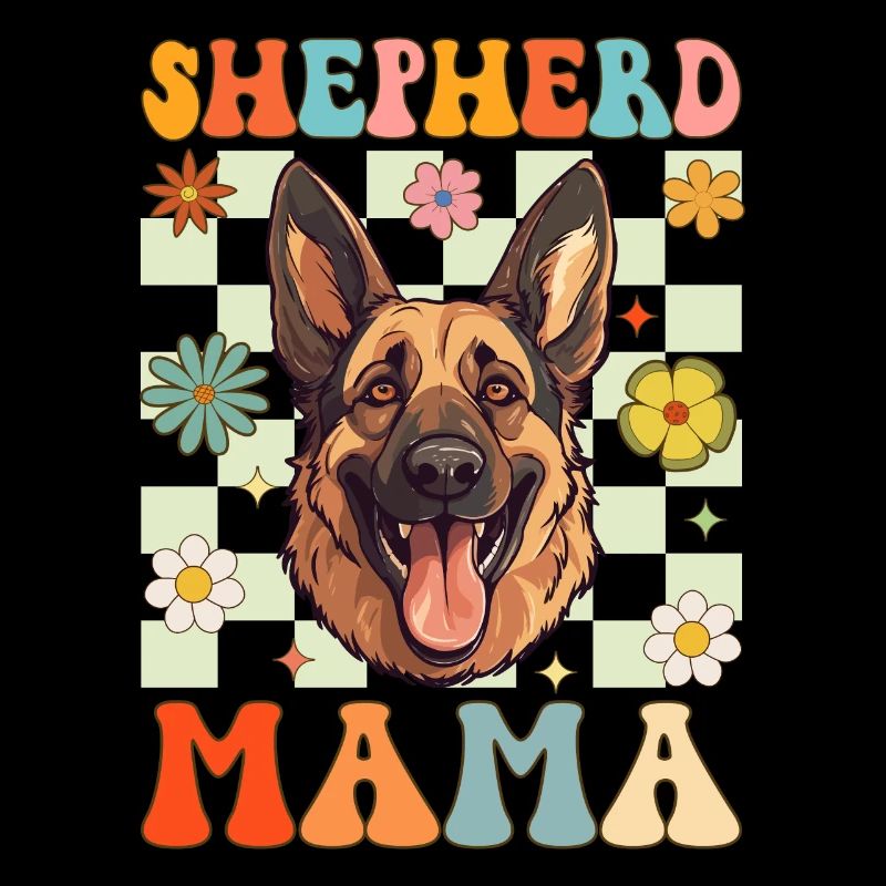 German Shepherd Mom Groovy German Shepherd Mom