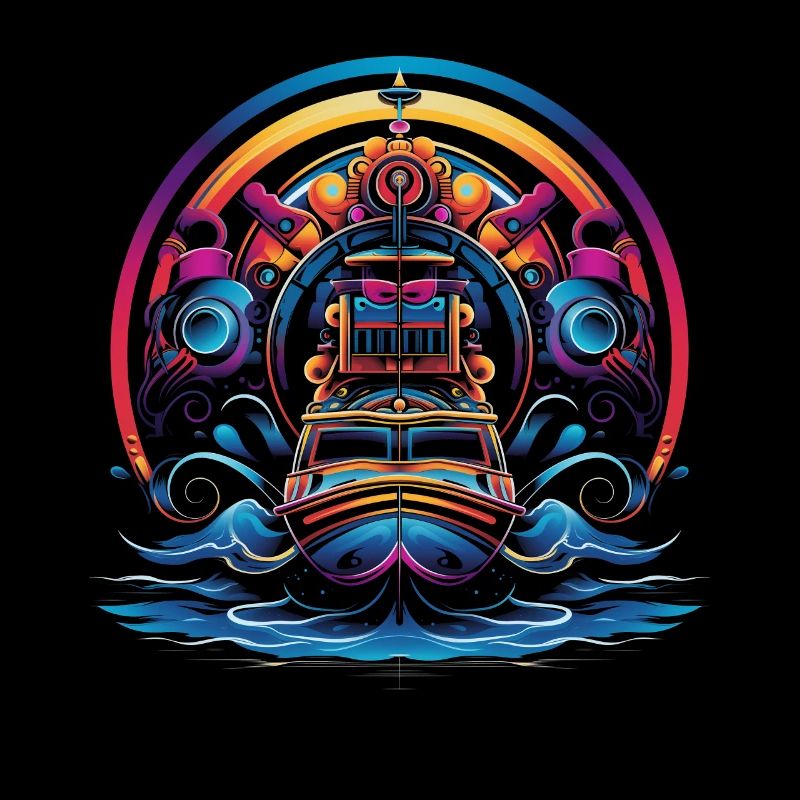 Luftbootkapitän Luftbootfahren Pop Art