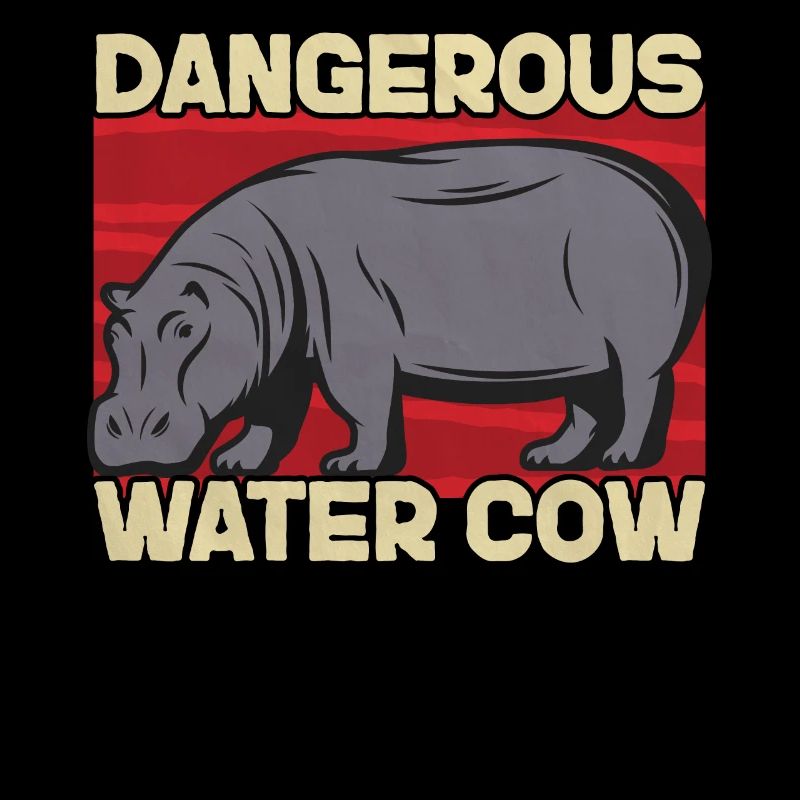 Hippopotame drôle dangereuse vache d’eau graphique pour