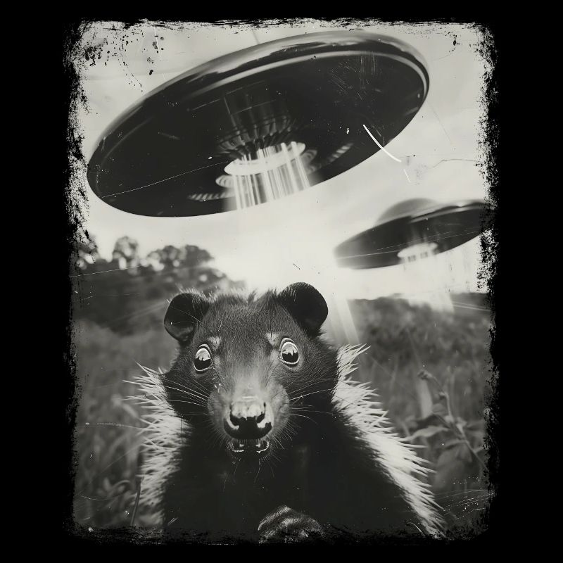 Skunk UFO Alien Alien Selfie