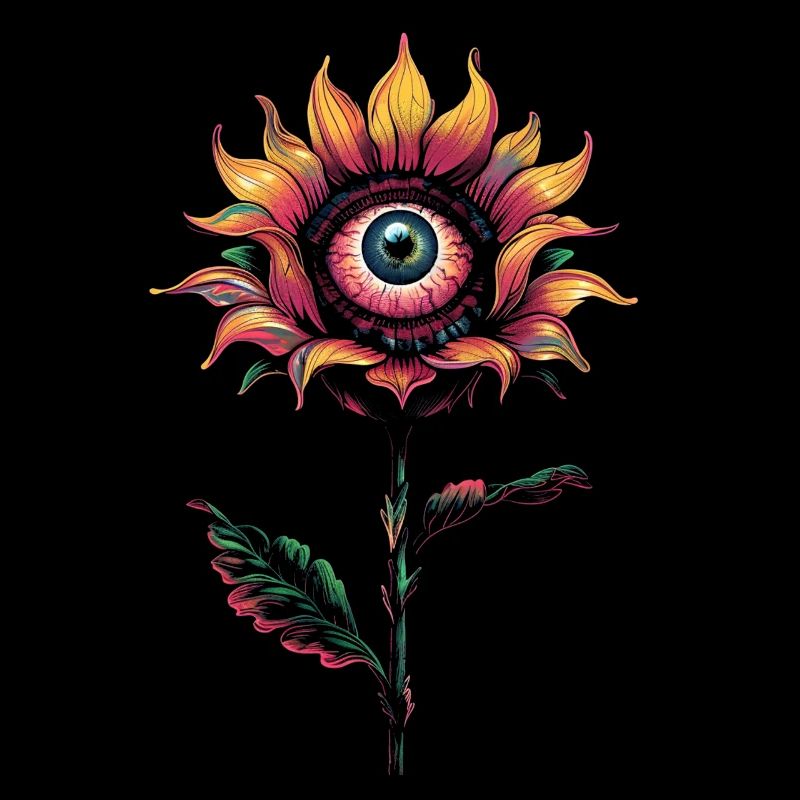Esthétique Weirdcore Fleur Globe oculaire humain