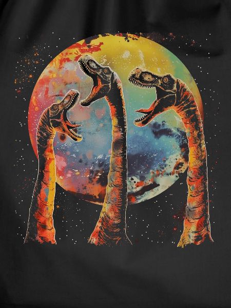 Brachiosaurus Dinosaur Howling Moon