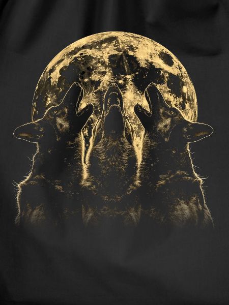 German Shepherd Howling Moon