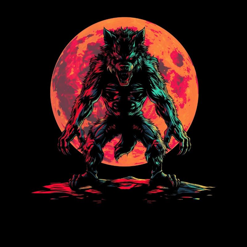 Werewolf Wolf Moon Popart