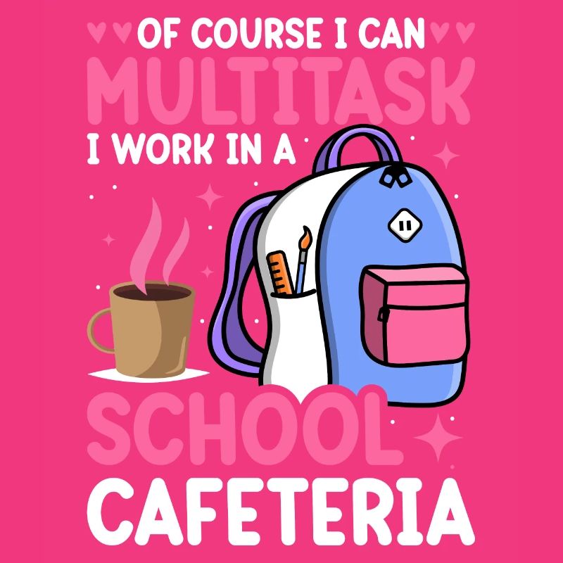 Cafétéria Employé Déjeuner Dame Multitâche