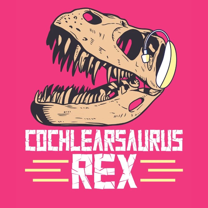 Deaf Pride Cochlear Implant Dinosaur Trex