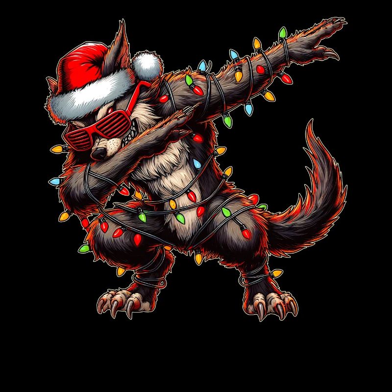 Dabbing loup-garou lunettes de soleil Noël mignon