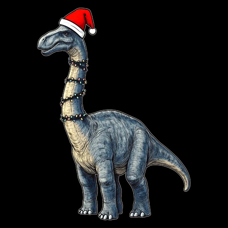 Brachiosaurus Dinosaur Santa Hat Xmas