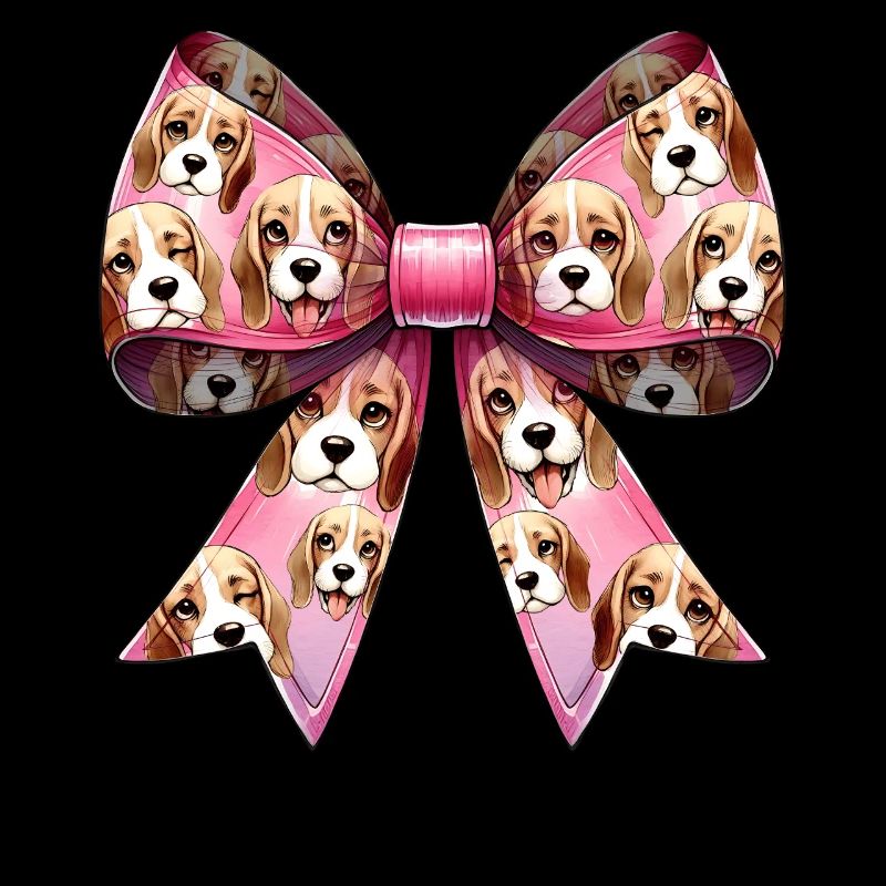 Coquette Schleife Beagle Hund Mama Muster Rosa