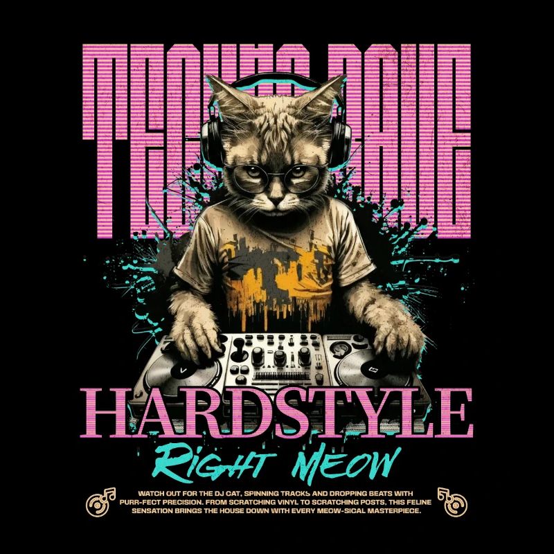 Cat DJ Hardstyle Right Meow
