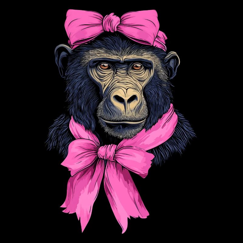 Coquette Bow Baboon Monkey Mom Mother's Day Pink