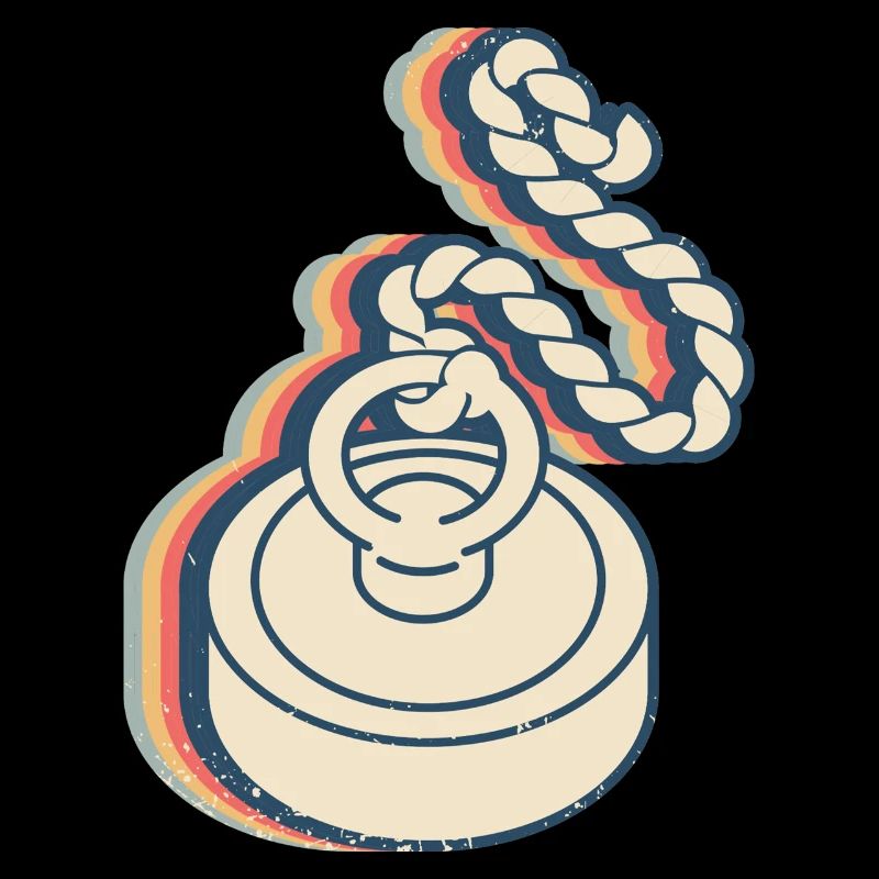 Magnet Pêche Magnet Pêcheur Rétro Line Art