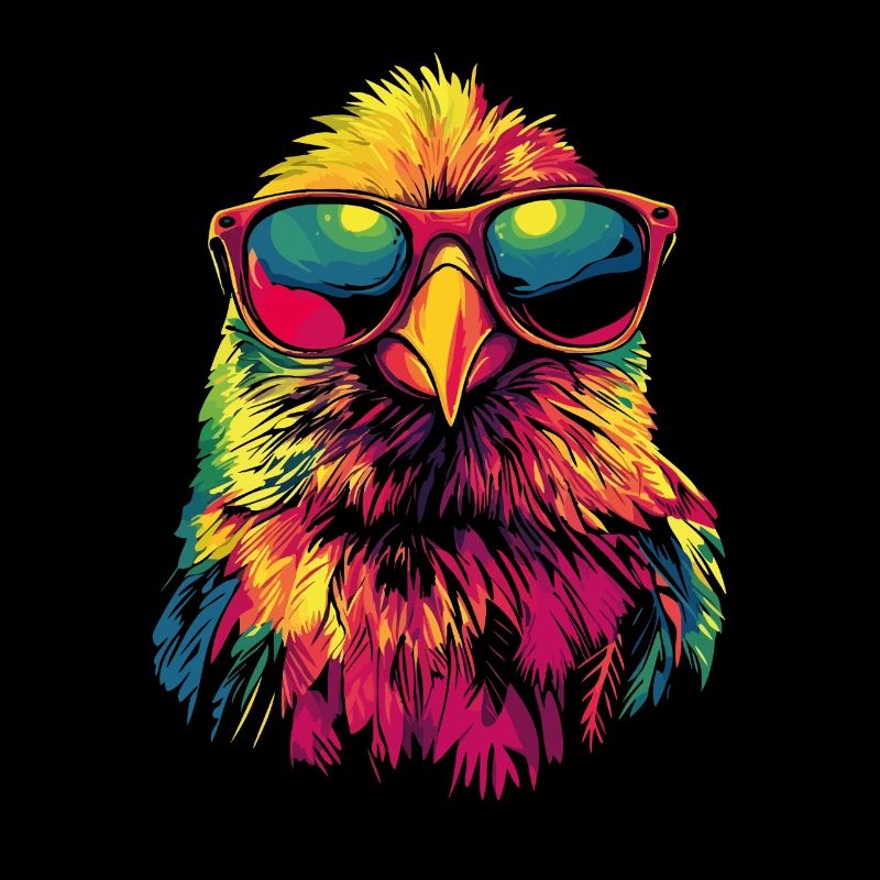 Eagle with sunglasses rainbow