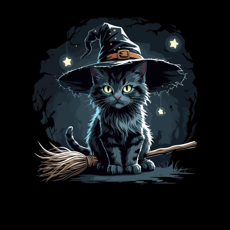Witch Cat Halloween Tee – Hiss‑terious Meow!
