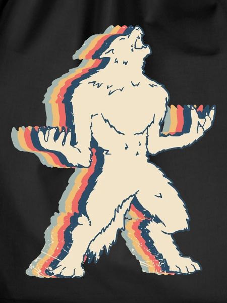 Werwolf Wolf Retro Line Art
