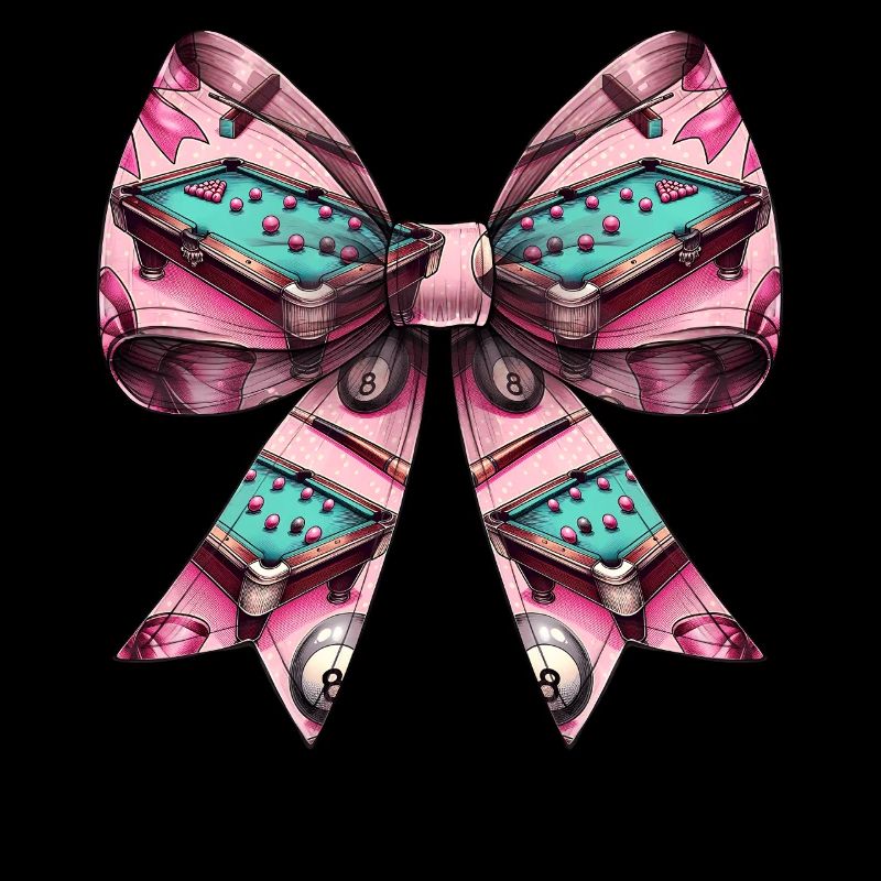 Coquette Bow Billard Pool Tisch Queue Kugeln