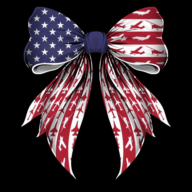 Coquette Bow Flugzeug Pilot Luftfahrt US Flagge