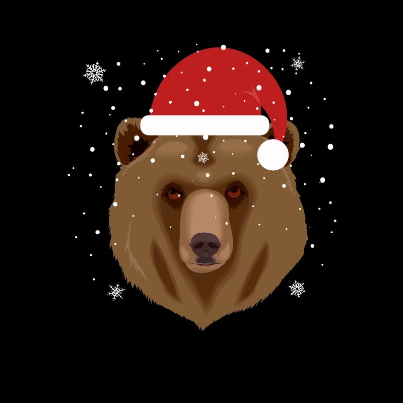 Christmas Bear in Santa Hat