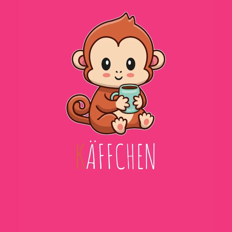 Käffchen Äffchen mit Tasse Kaffee Kaffeetrinker