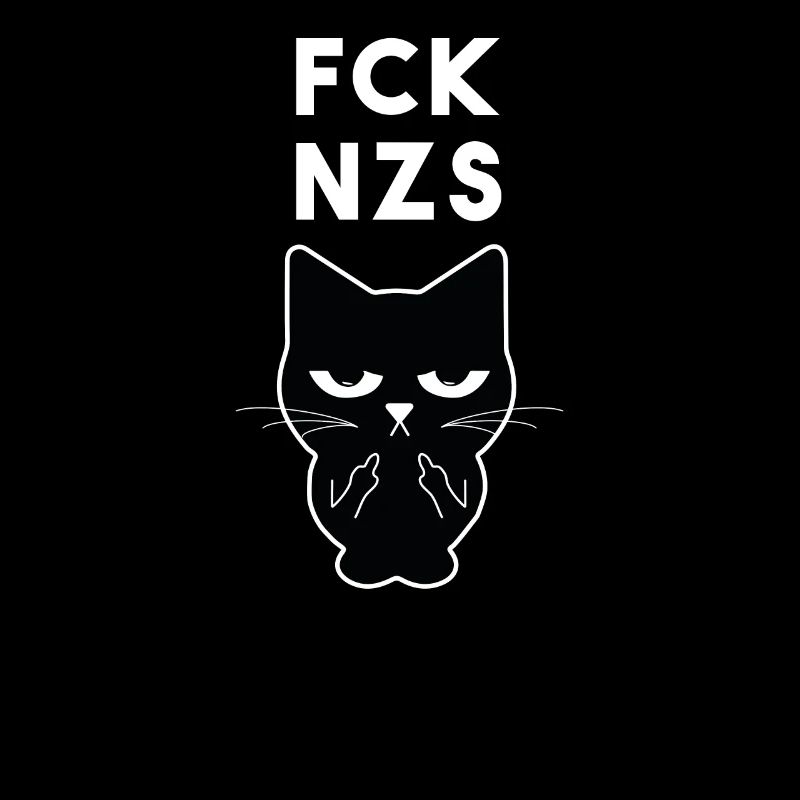 fck nzs Katze Mittelfinger
