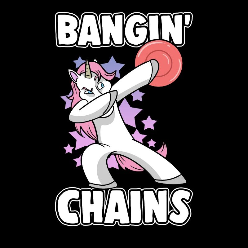 Dabbing Einhorn Frisbee Golf Bangin' Chains
