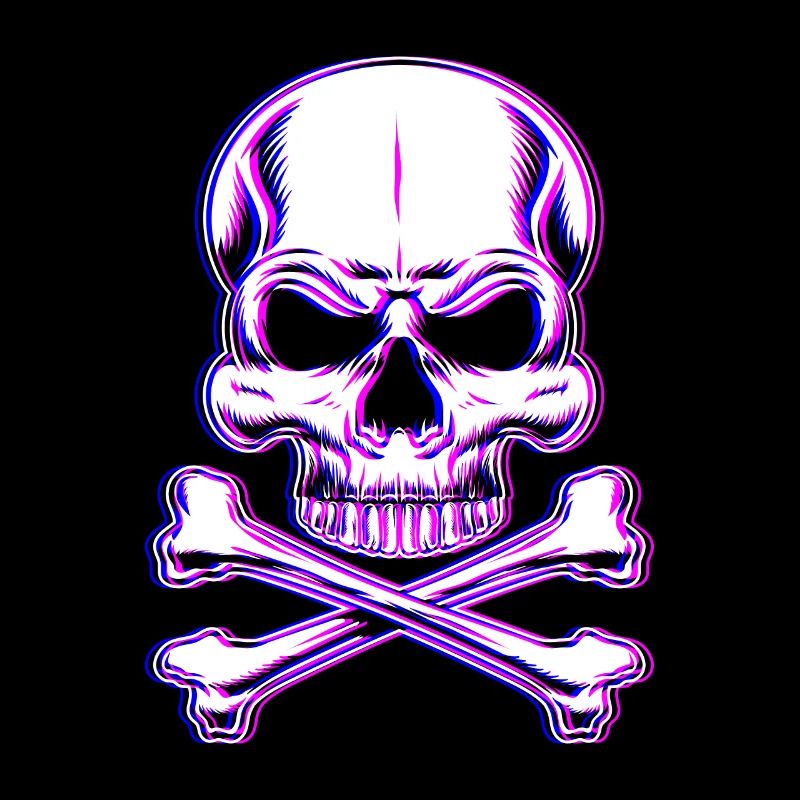 Skull Glitch Vaporwave Dark Pastel Goth