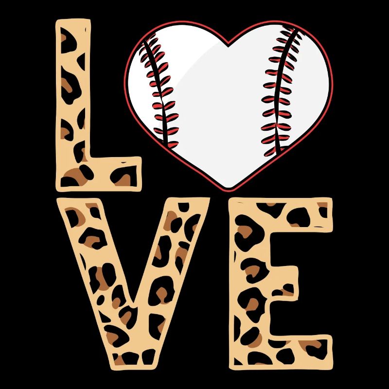 Leopard Baseball Thème Baseball Féminin