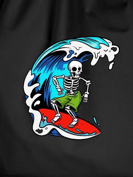 Seleton Surfer Surfing