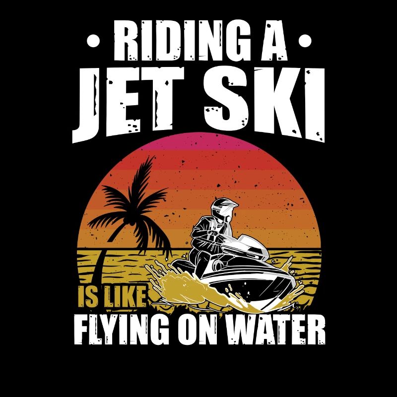 Riding A Jet Ski Flying On Water Sommer Jetboot