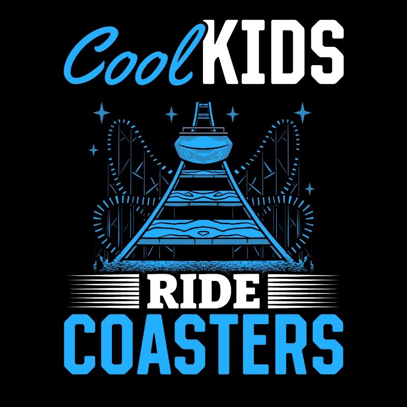 Cool kids ride roller coasters fairground