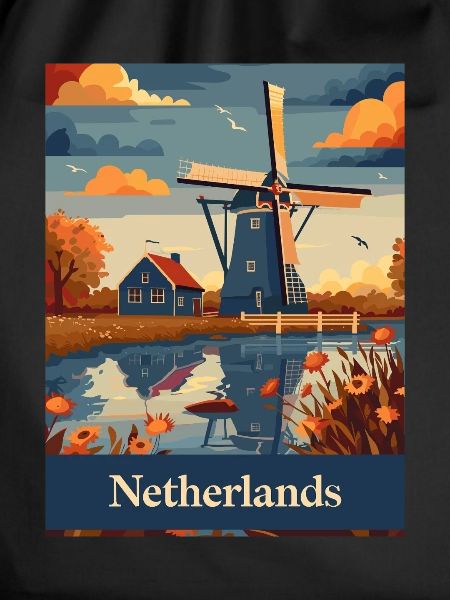 Netherlands Windmills Landscape Nature