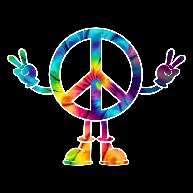 Peacezeichen Friedenszeichen tie dye