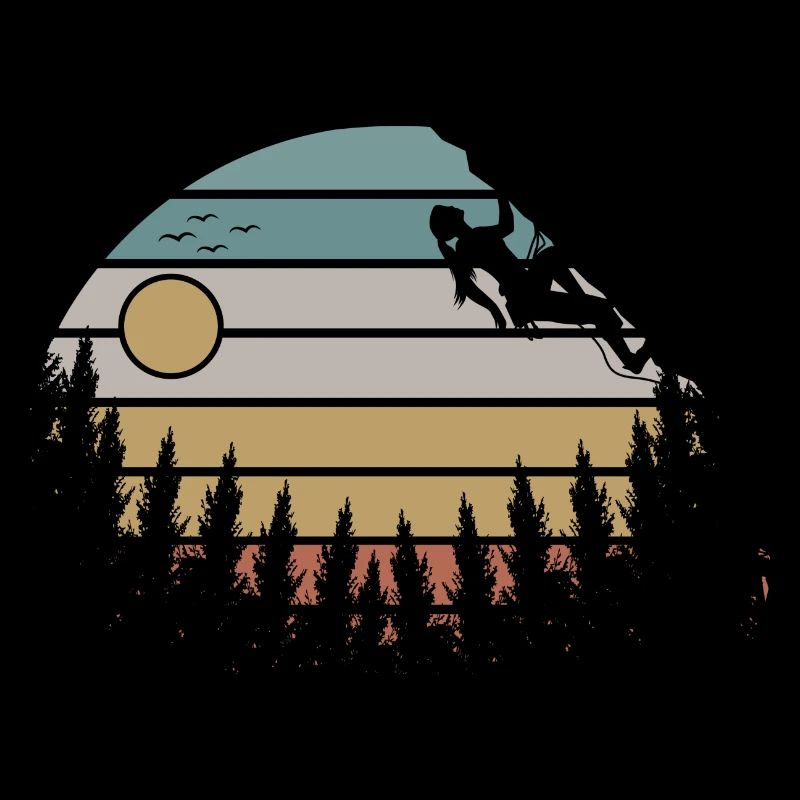 Retro Klettern Mädchen Kletterer Bouldern