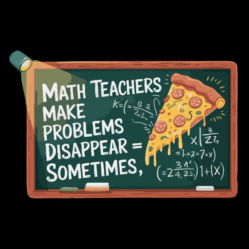 Professeur de mathématiques drôle Conception Pizza et résolution de problèmes