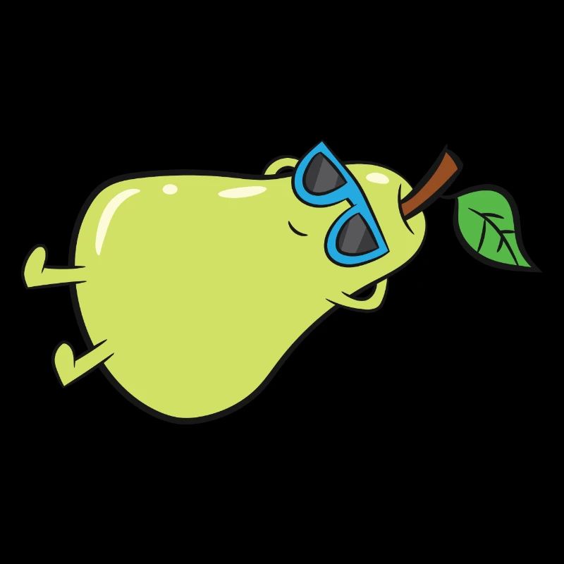 Pear - sunbathes with sunglasses