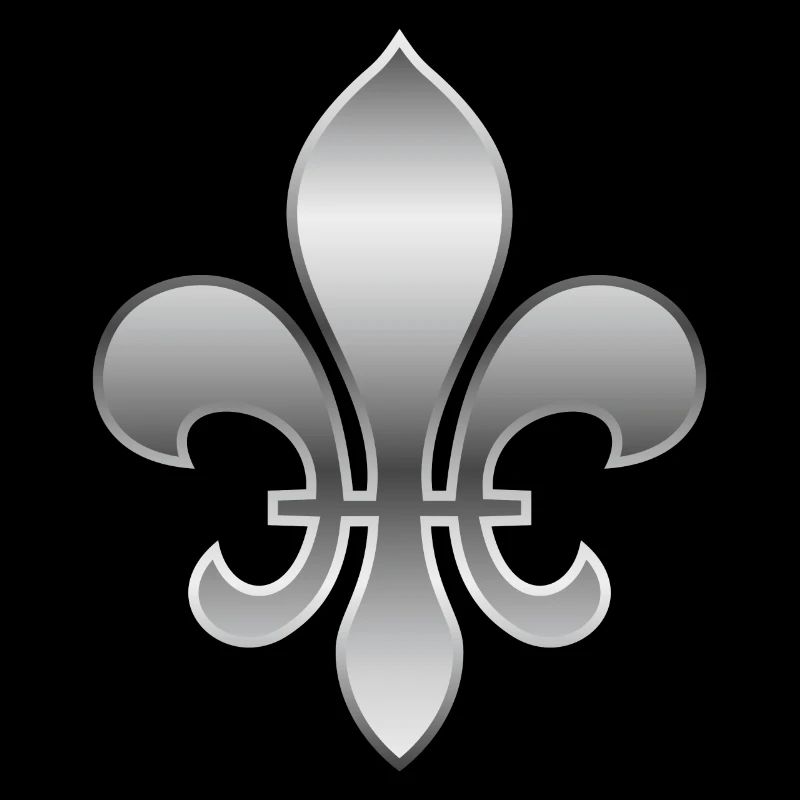 Fleur de Lys / Fleur de Lis Metallic silver look