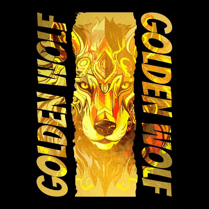 Wolf Wolf Head Gold Mystical Nature Wilderness Art