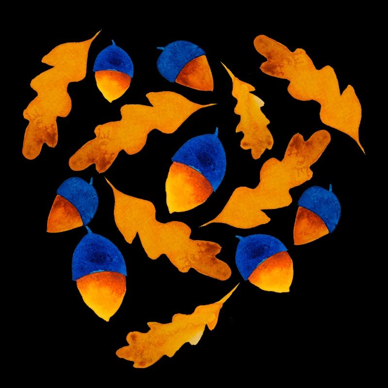 Herbst Muster Eicheln Geschenk