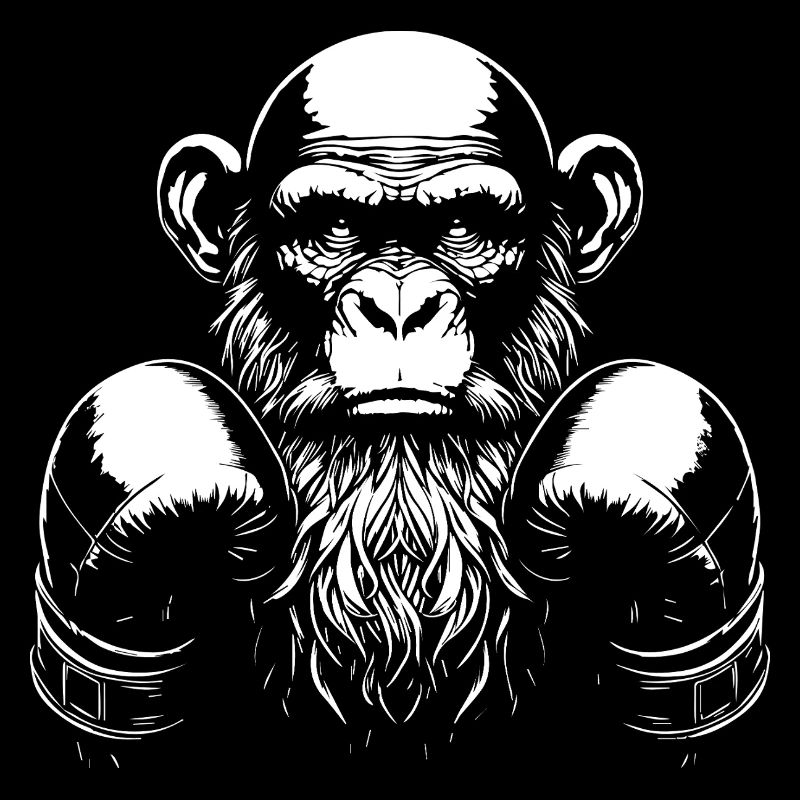 Affe mit Boxhandschuhen