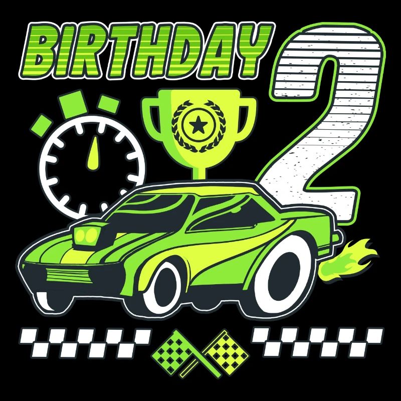 2ème anniversaire voiture de course 2 ans pilote de course
