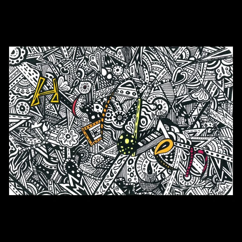 Hidden Zentangle Art Solution yellow edition