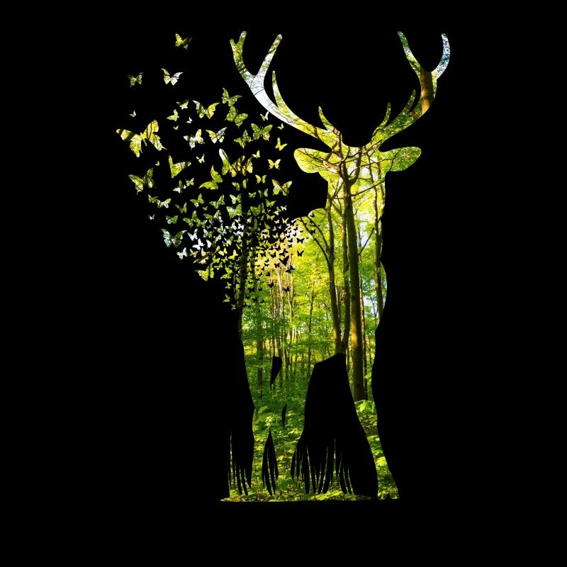 Hirsch Silhouette Wald Jäger