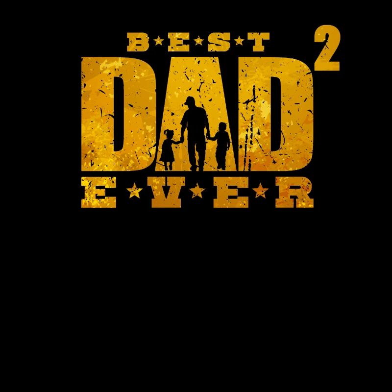 Best Dad Ever Father 2 Kids Double Dad Daddy