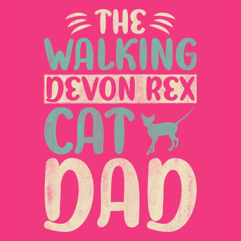La marche Devon Rex Cat Dad Kitty Cat Walking