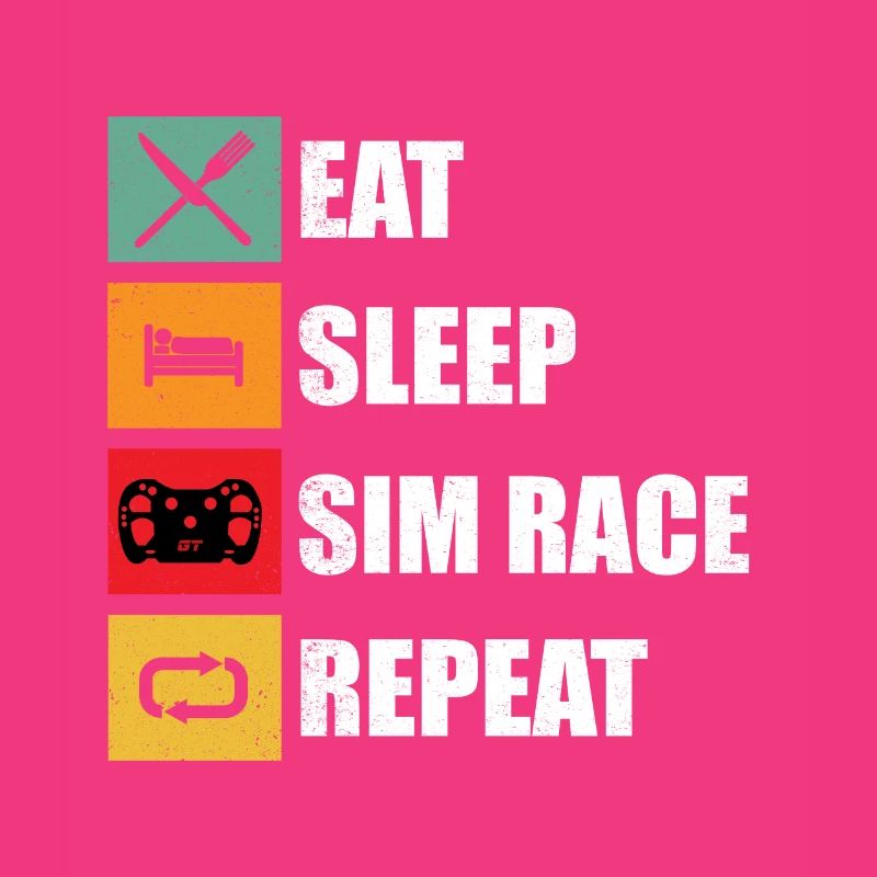 Manger Sleep Sim Race Répéter